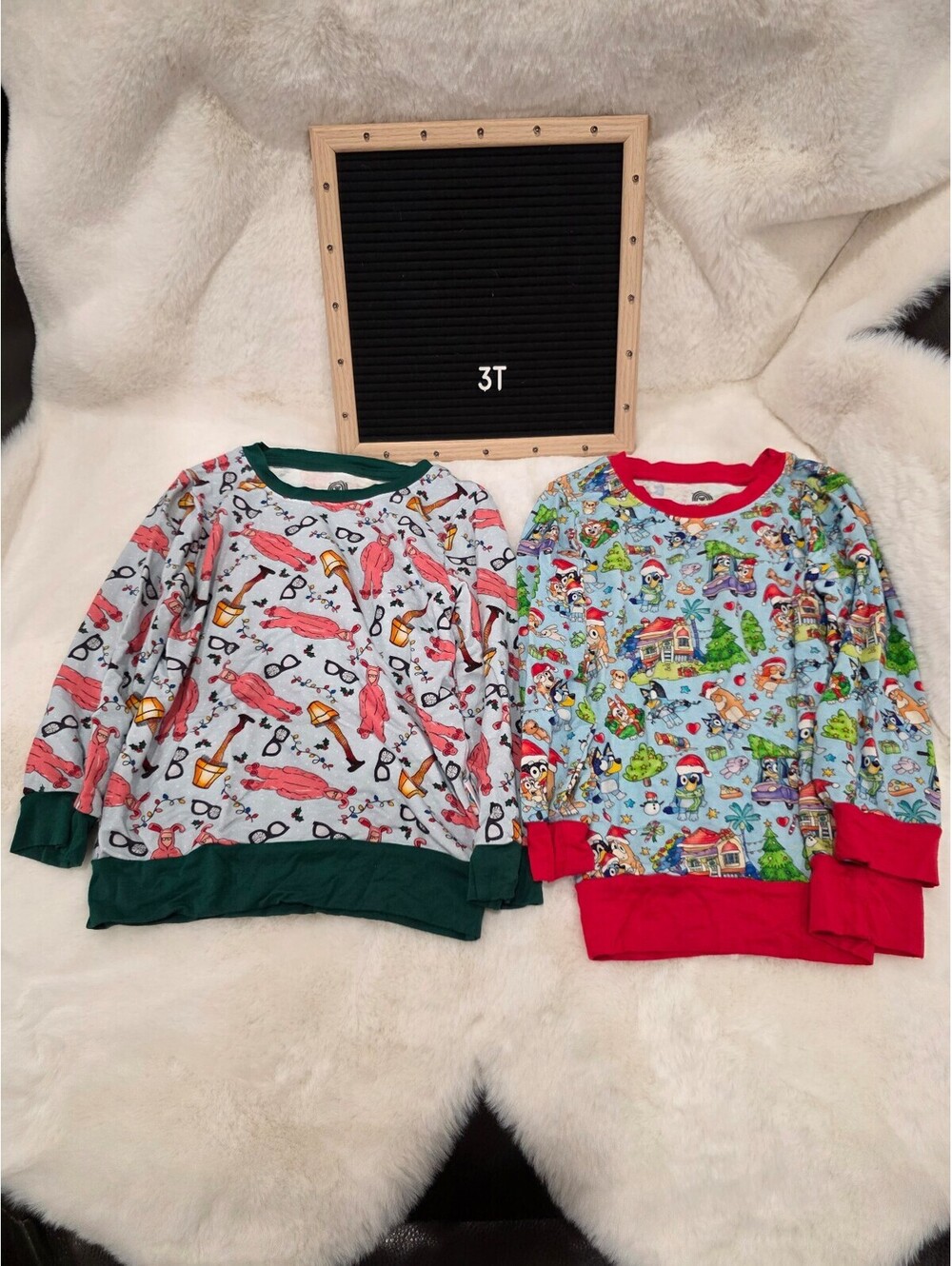 Bamboo Bliss 3T crewneck Christmas story and Christmas Bluey (2 set)